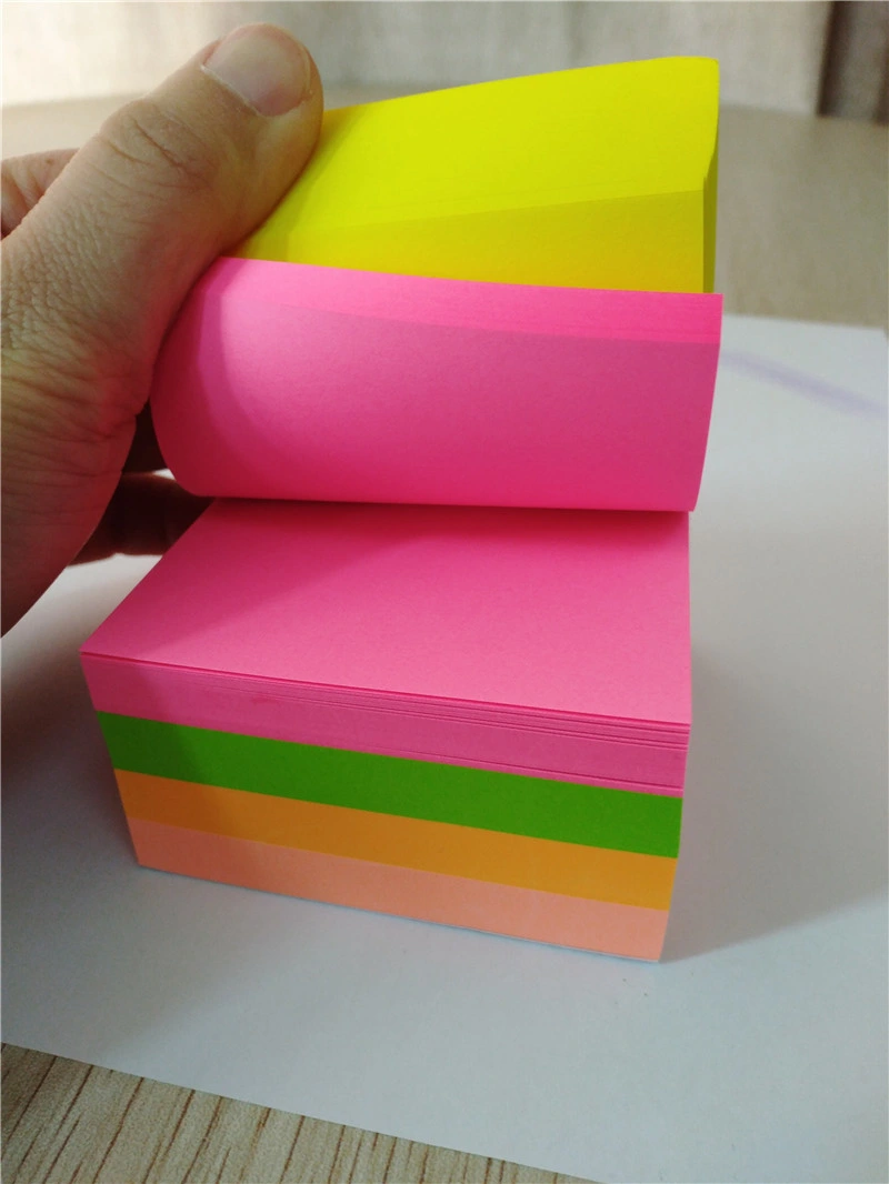 High quality/High cost performance  500sheets Neon Paper Cube Sticky Notes for Home and Office Dh-900