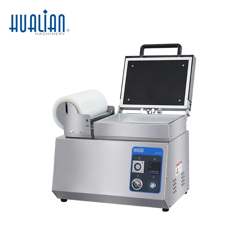 Hvt-240ts Hualian Kitchen Table Skin Food Packaging Packing Vacuum Sealer Sealing Machine