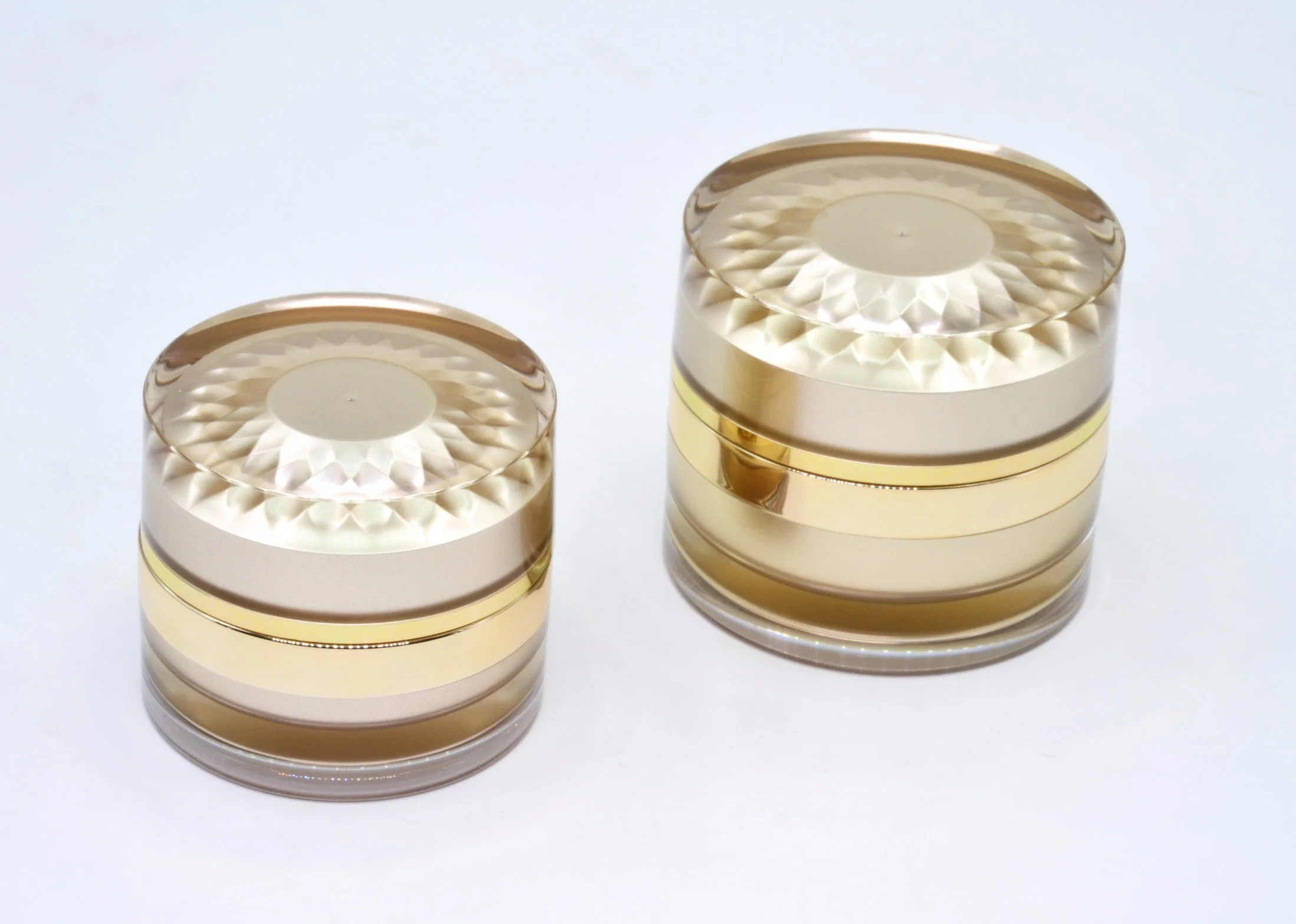 Cosmetic Acrylic Cream Jars with Golden Cap