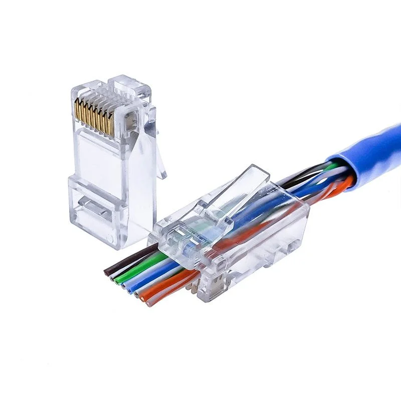 RJ45 CAT6 8p8c Feed Through Connector CAT6 Shielded RJ45 UTP