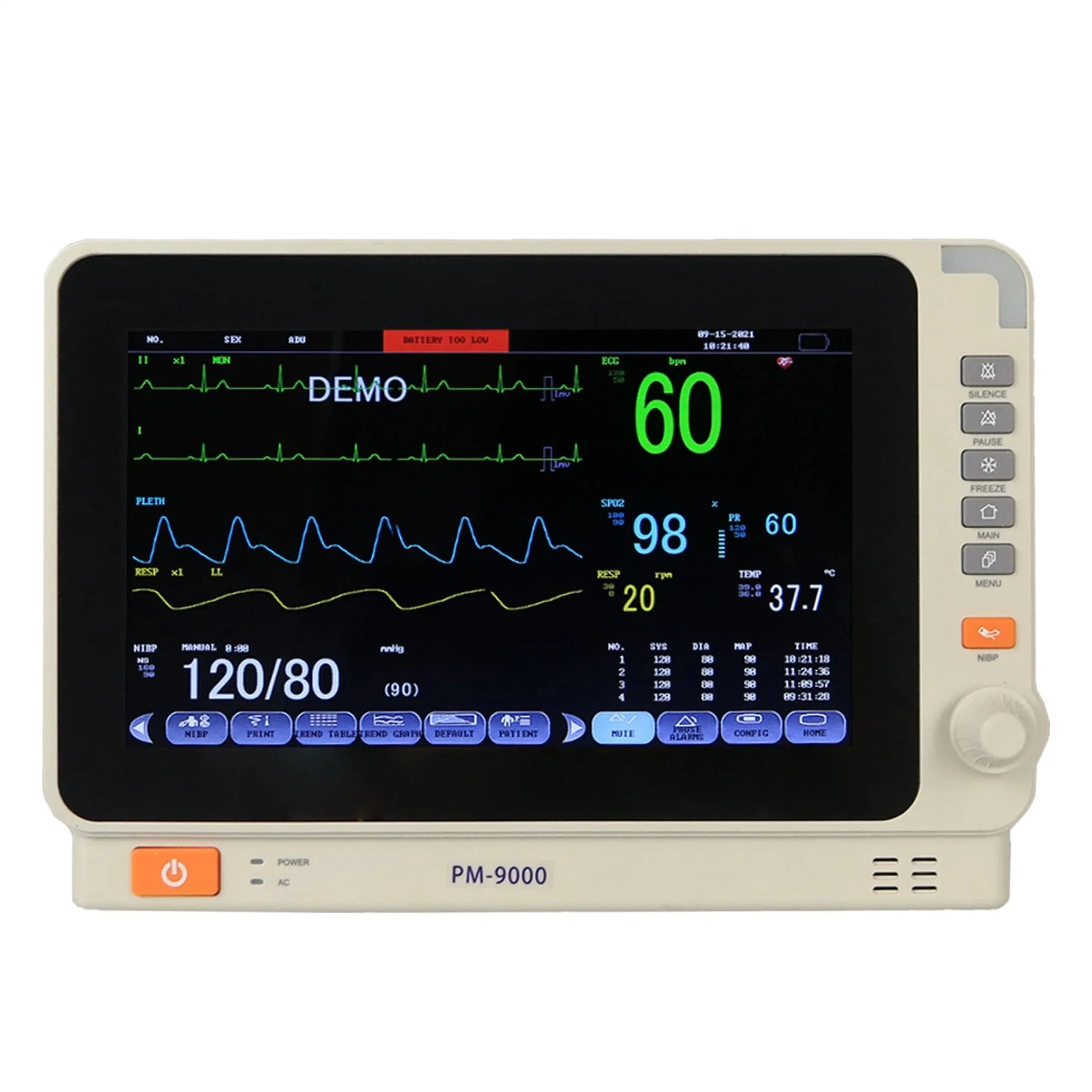 Manufacturer Supply Portable 10 Inch Ultra-Thin Heart Rate Multi Parameter Patient Monitor for Dental