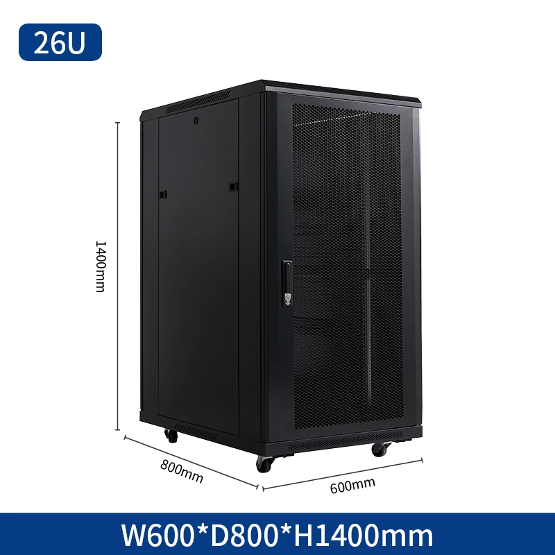 Black Cold Rolled Steel 47u 42u 37u 32u 12u 15u 18u 22u 27u Floor Standing Network Cabinet with Lock