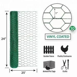 Precio más bajo de malla de alambre recubierto de PVC mallas hexagonales de 1/2'' 1'' Gallinero malla de alambre galvanizado