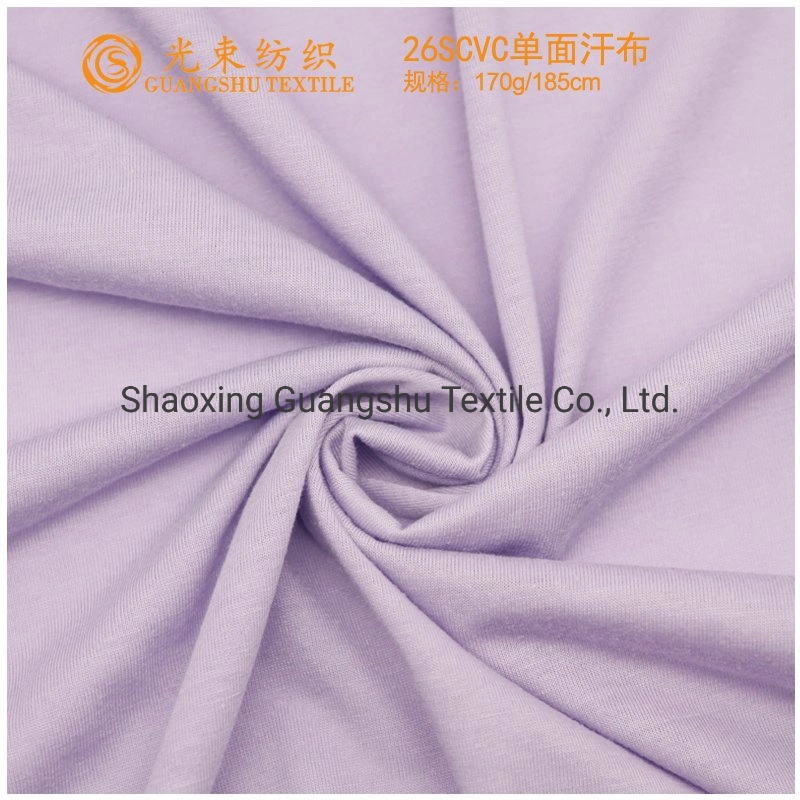 26s CVC Cotton Polyester Single Jersey