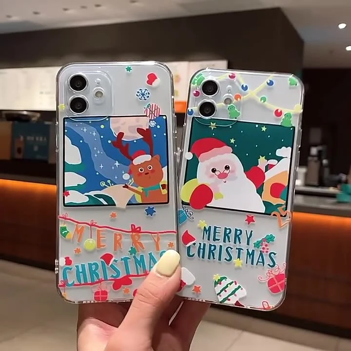 Cartoon Moose Applicable Cute Christmas iPhone 13 Case Apple 12PRO Transparent Case 14max Protective Cover