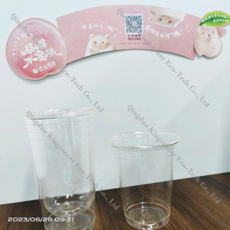 Disposable Plastic PP PS Pet PLA Cup with Dome Flat Lid Cover Fish Bowl Cups 10000 Clear Plastic Party 6 7 8 9 10 12 16 20 Oz PLA Cup