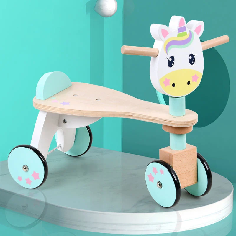 Wooden Ride on Bike Animal Pulling Children Cars Toys