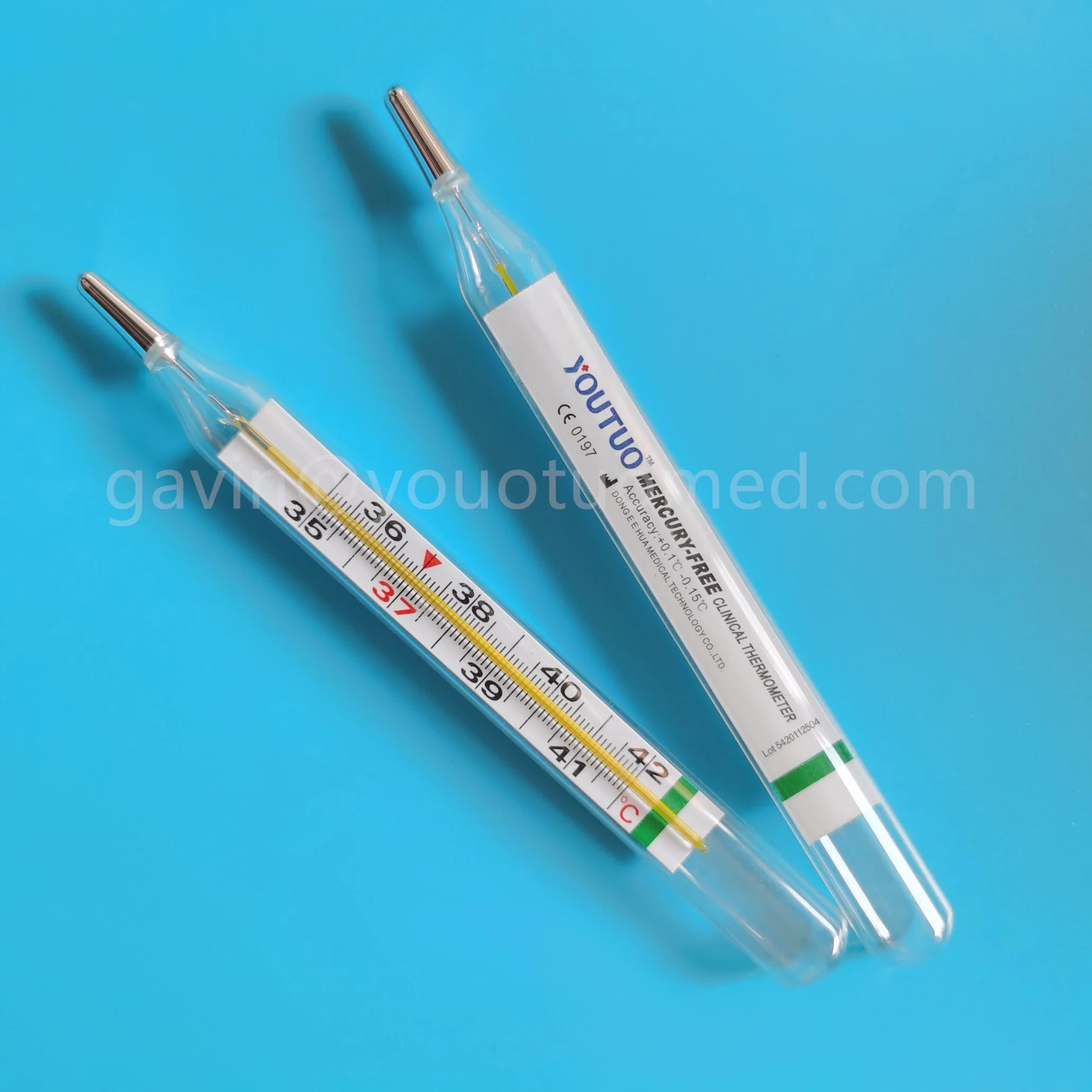 Mercury-Free Glass Thermometer Armpit Clinical Thermometer Hospital Pharmacy Medical Mercury 12PCS Packing