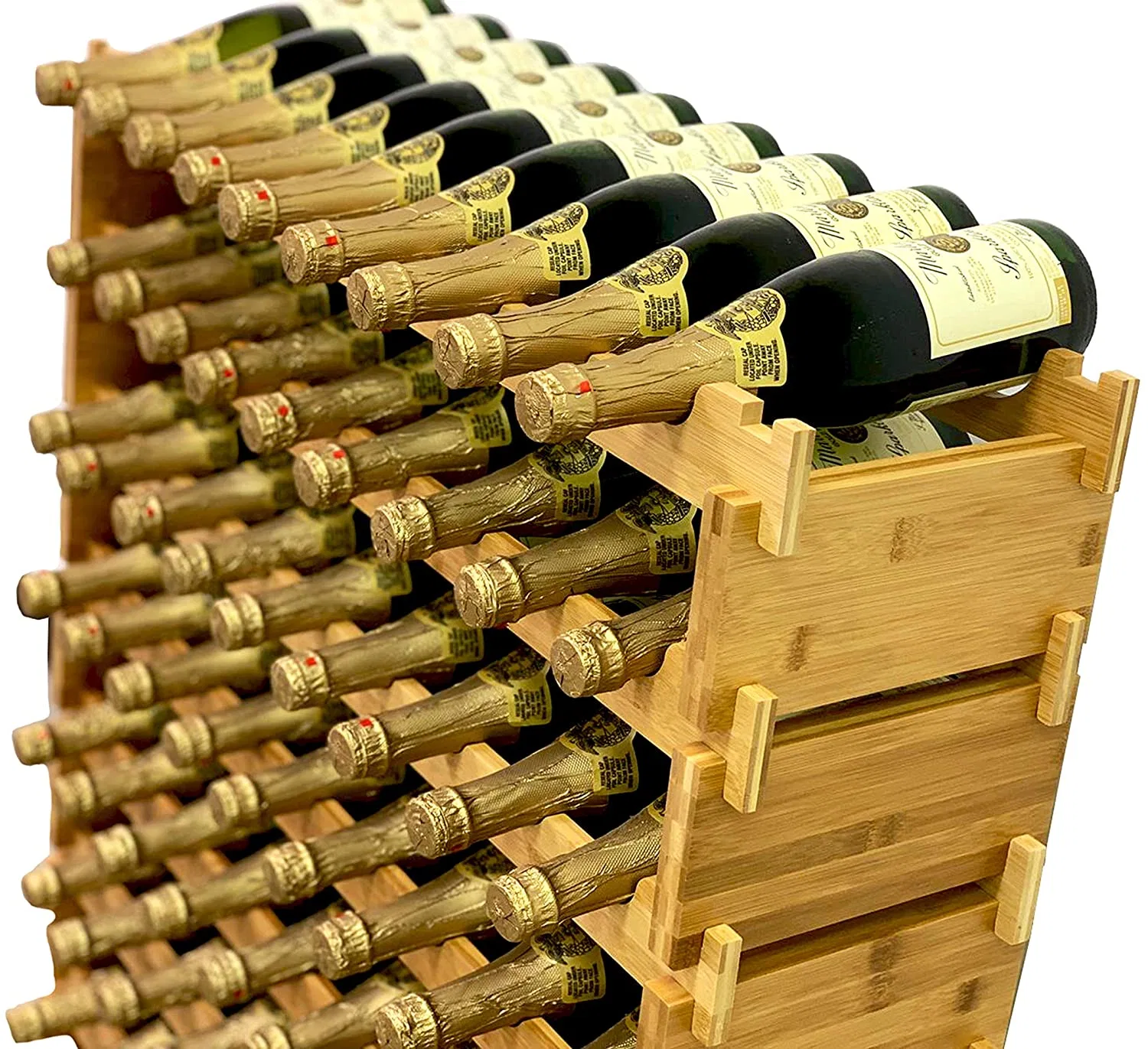 Wholesale/Supplier Bamboo Stackable 72 Bottles Bottle Wine Rack