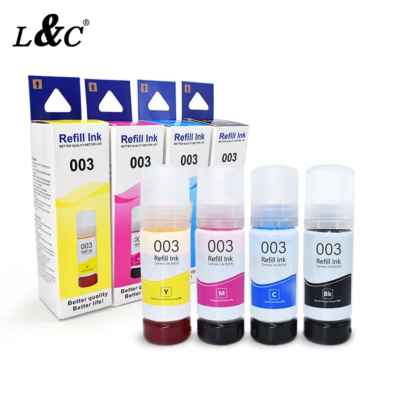L&C Factory Direct Sales 003 Black Dye Ink Inject Refill Ink Printing Inks for Wf-3520 Epson 2721/3118/3119