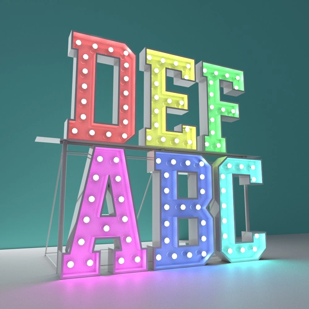 3D Marquee im Freien beleuchtet Weihnachten Friedenszeichen Metall Buchstaben für Dekoration