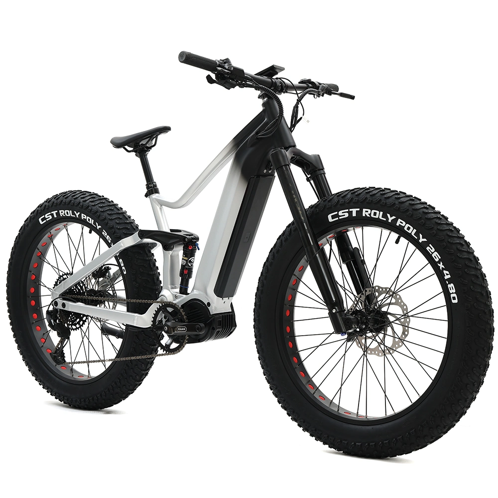 Dirt Bike-Inspired Electric Bicycle with Suspension Fork and Fat Tyres