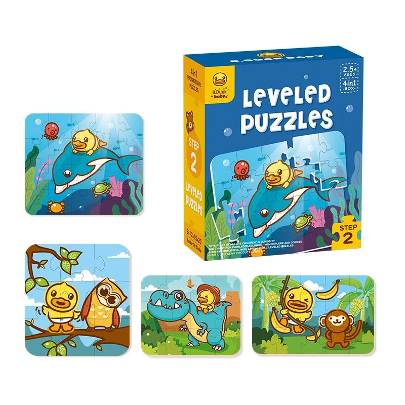 Petit puzzle animal gros morceau canard jaune 35 pièces