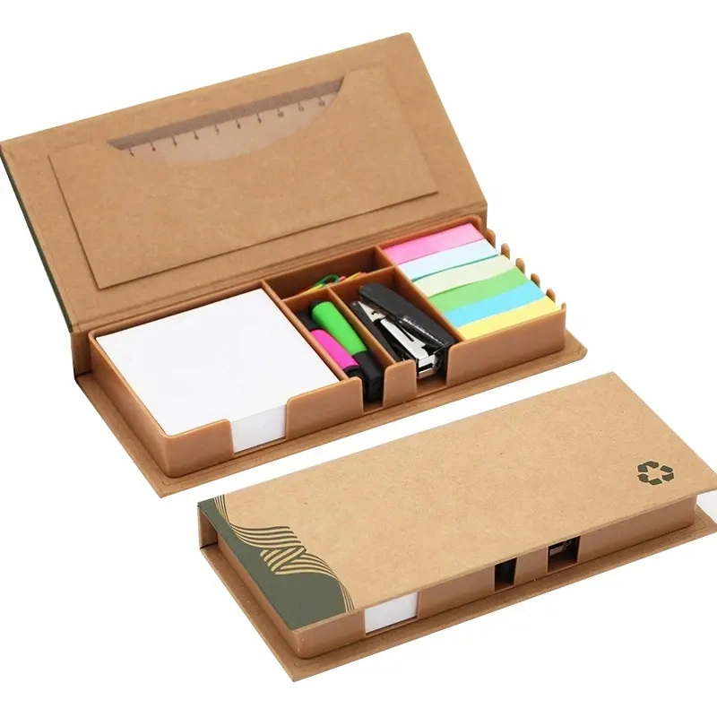 OEM Factory Custom bunt gedruckt Sticky Notes Box Memo Pad Mit Deckel Multifunktions-Schreibwaren-Set