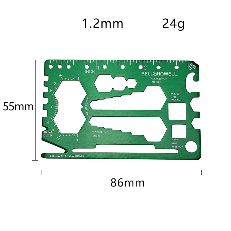 Ferramenta multifunções para exterior de bolso 11 em 1 Viagem do tamanho do cartão de crédito Multitool Cartão de ferramenta múltipla de sobrevivência Bushcraft