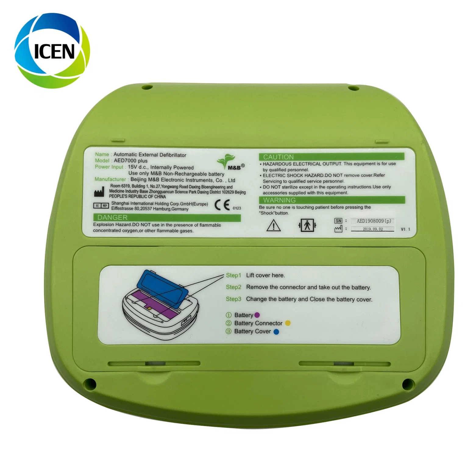 In-C025p Tragbarer LCD-Bildschirm des Herzmonitors Herzmonitor AED Defibrillator