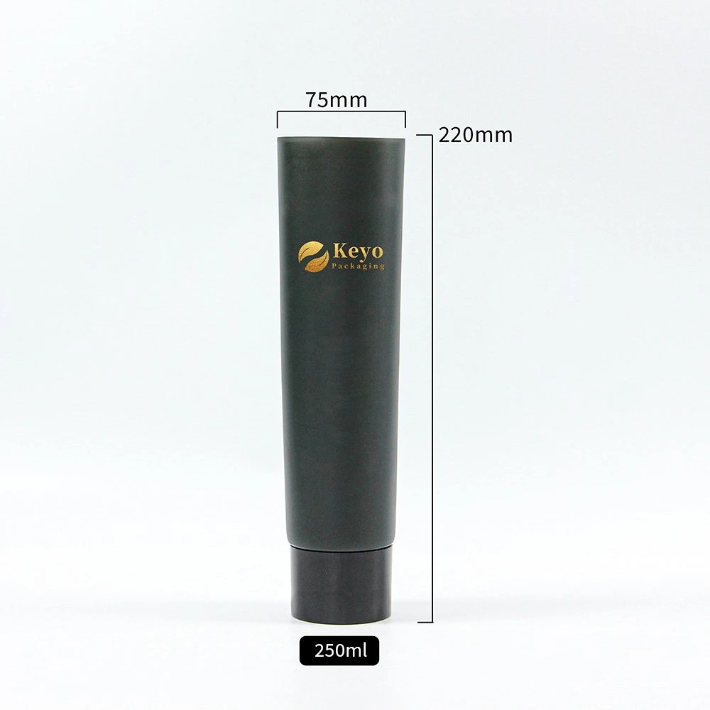 Factory Price 250ml Black Empty Plastic Soft Tube for Hair Eessece Packaging