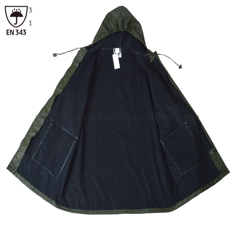 Ne343 Rainsuit personalizada Hombres chaqueta impermeable Rainwear PU Pantalones prendas de vestir traje de baño de PVC