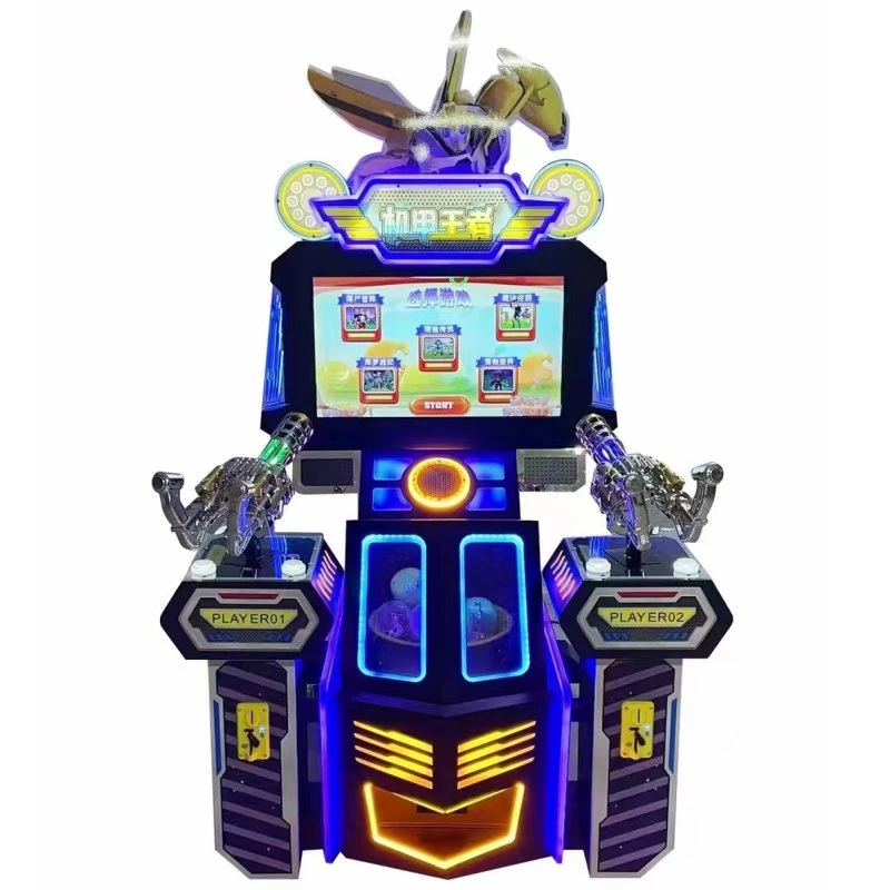 Jeu de pistolet vidéo de simulateur LCD 32 pouces avec Pedial Arcade Enfants Aliens tir machine de jeu Double pistolet machine King enfants Tournage jeu Electromech