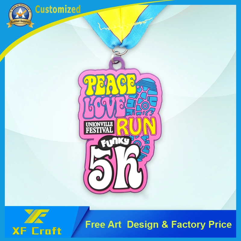 Factory Wholesale/Supplier Custom Logo Design with Gift Box Carnival Military Police Honors Commemorative Enamel Award Metal Badges Running Sports Medal