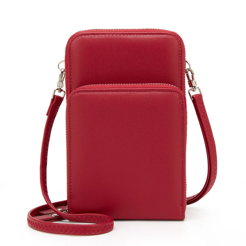 Moda mujeres Pure Color Mobile Bolsa de teléfono estilo Euro-Americano Singer Bolsa para el hombro