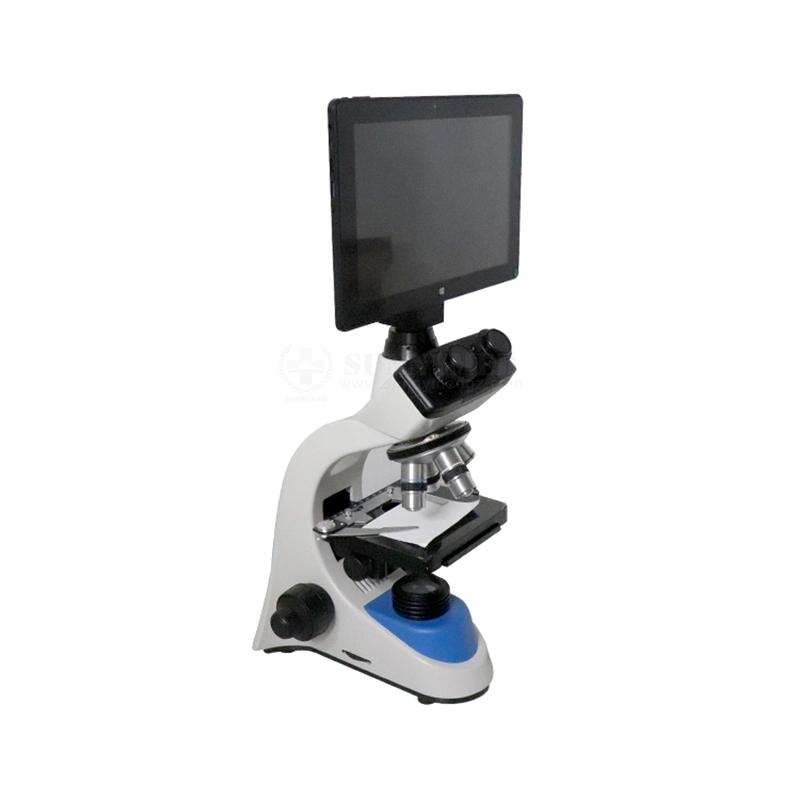 Sy-B129f2 equipo de laboratorio biológico óptica microscopio binocular con pantalla táctil