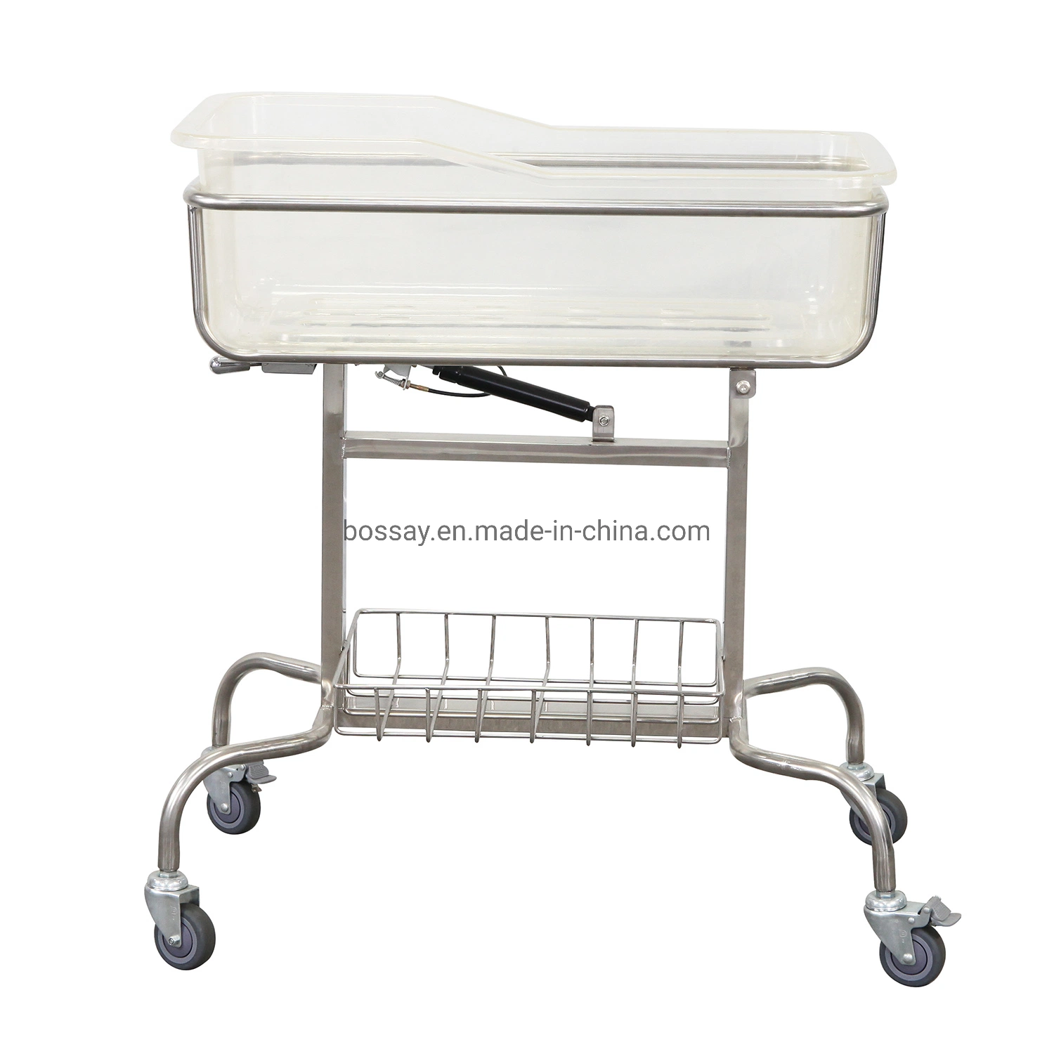 En acier inoxydable chariot de soins infirmiers de Bébé Nourrisson Hospital Bed avec roulettes