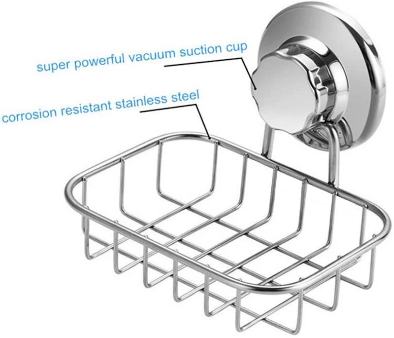 Stainless Steel Silver Adhesive Bathroom Fitting Set Accessory Soap Dish