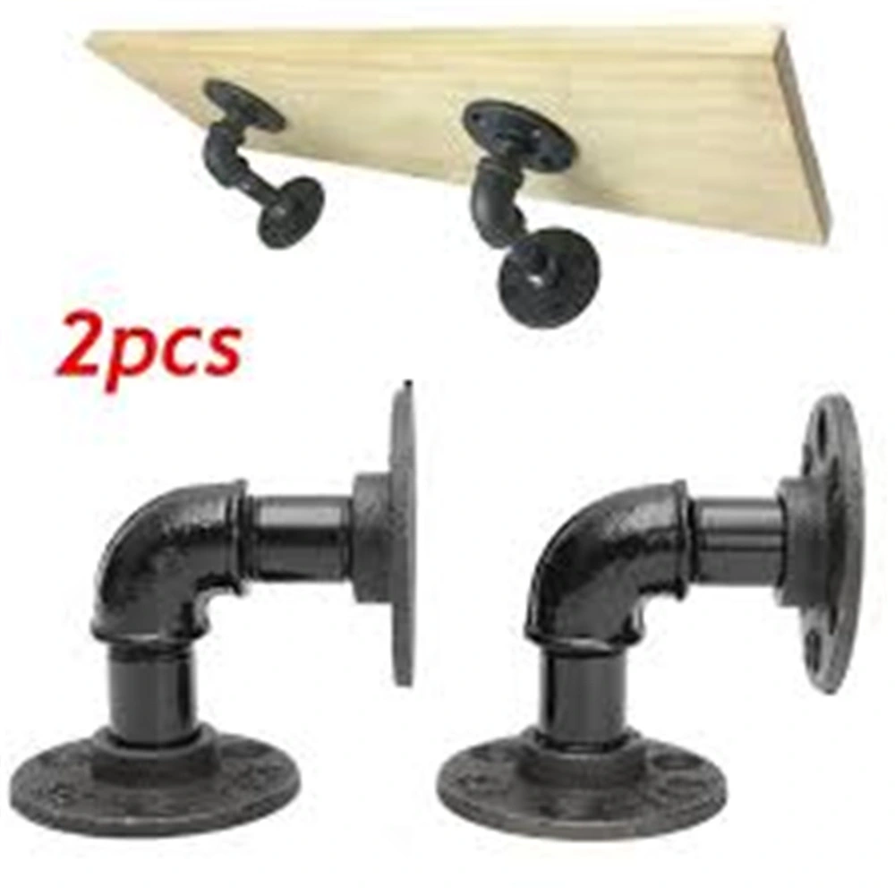 3/4" Industrial Pipes Plumbing Pipe Fittings Black Iron Pipe Shelf Brackets Decorative Home Furniture