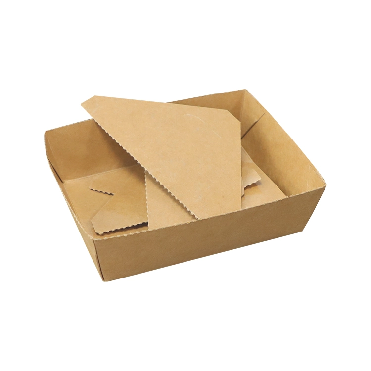 Fast Food Packaging Take Away Salad Snack Paper Packing Boxes Kraft