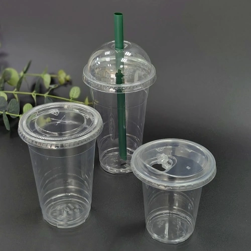 Compostable Bio Clear Disposable Pet Cups Drinking Coffee Milk Tea Cup Biodegradable