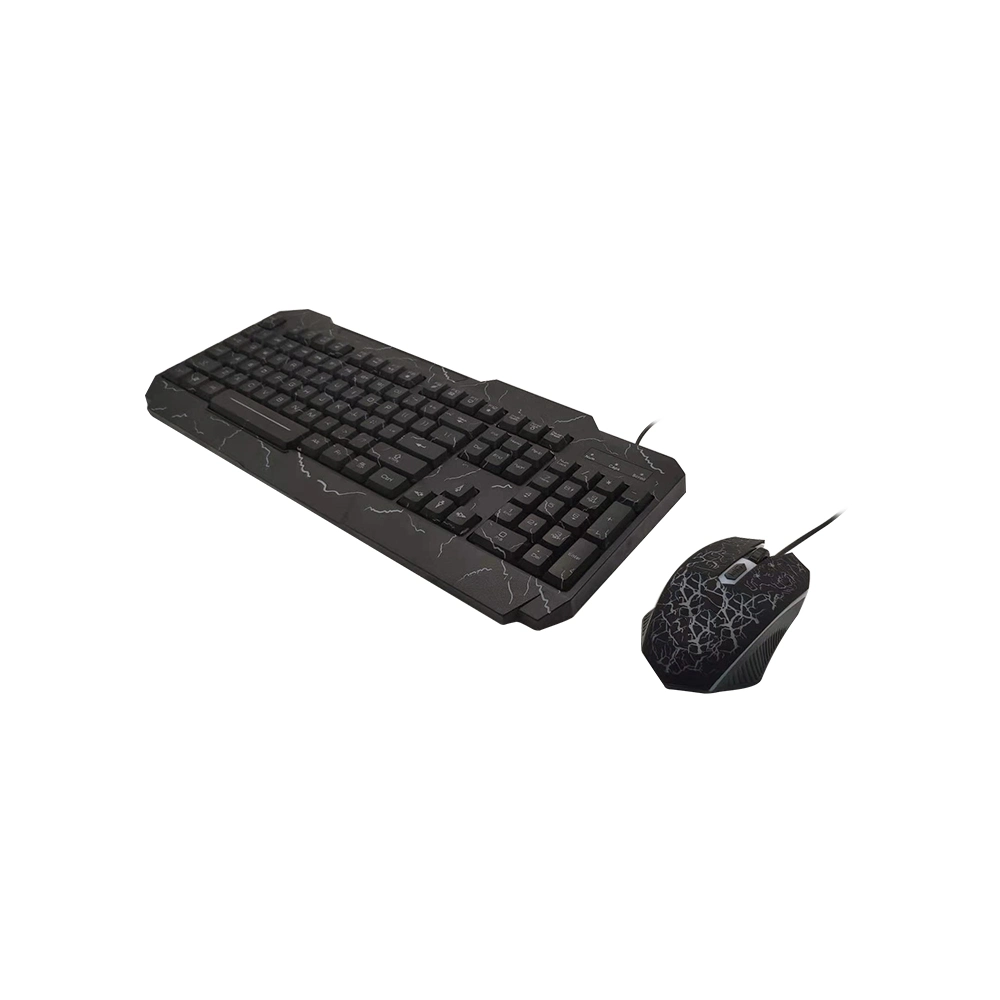 Factory Customize Logo Keyboard Colored Crack Support Wired Gaming Keyboard and Mouse