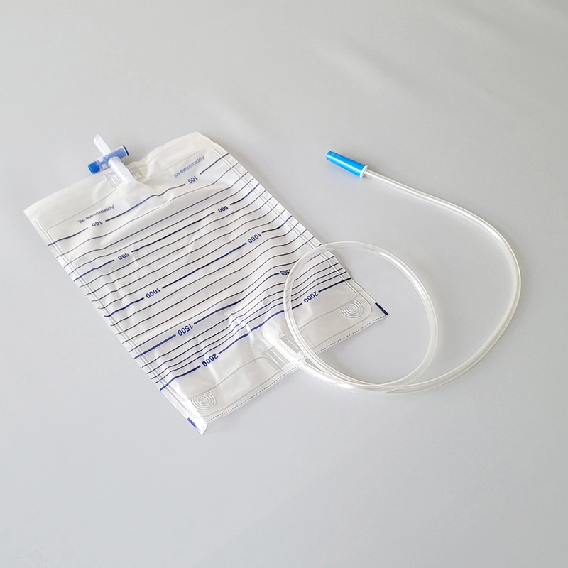 Disposable Urine Bag Urine Drainage Bag 2000ml with Push-Pull Valve