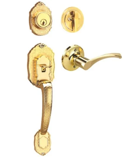 Door Locks with Deadbolt Antique Brass Front Door Handleset Bedroom Door Handle with Lock