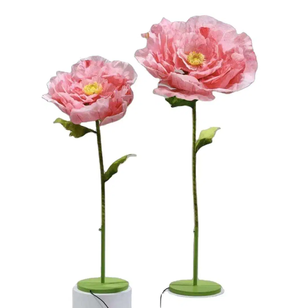 Moving Artificial Flowers Decorative Mall Wedding Garden 5 Star Hotel Open and Close Flowers Peony Fake Flowers