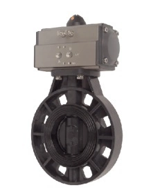 on/off UPVC Pn10 Pneumatic Butterfly Valve Dn300 (12")