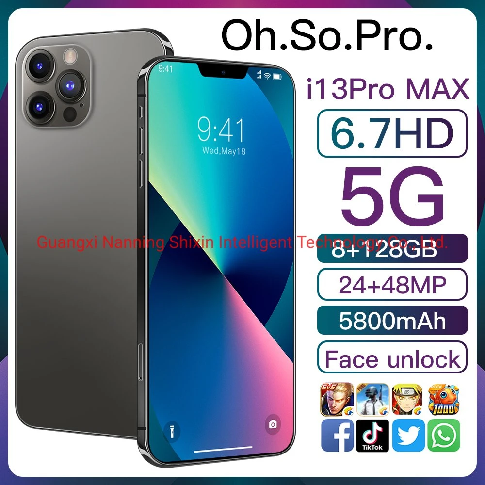 Venta caliente Original para Ipon13 Pro Max doble cámara de 6.7 pulgadas Smart Phone de 8GB128GB llena la pantalla OLED Teléfono Móvil I13 Proho