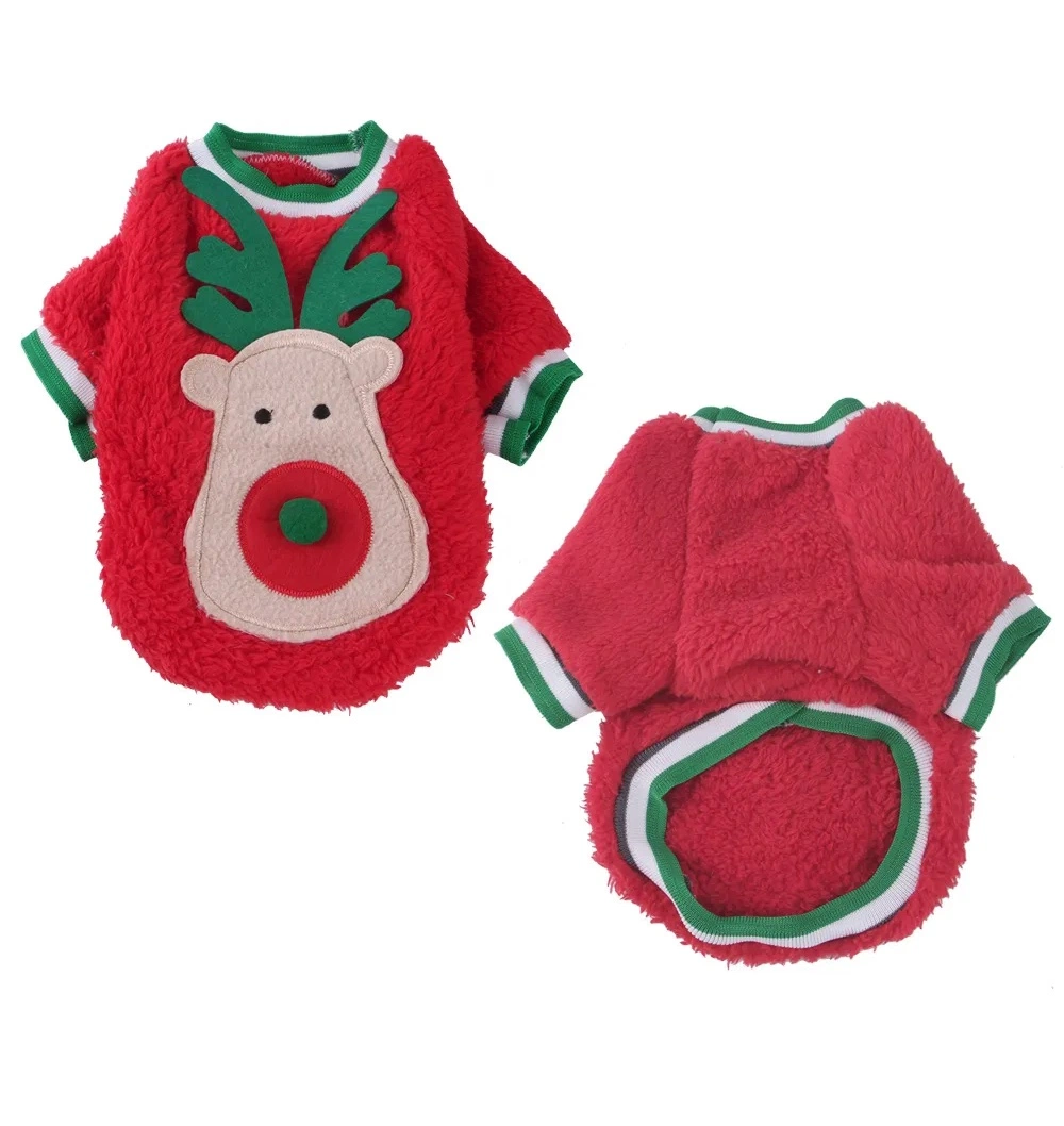 Lovely Design Christmas Pet Dog Clothes Comfortable Warm Party Cosplay Pet Costume