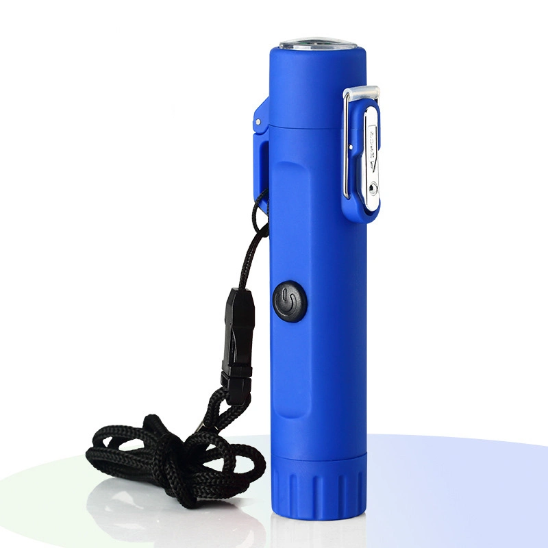 Camping Lighting Lamp Electric Lighters Cigarette Waterproof USB Charging Double Arc Plasma Lighter with Compass