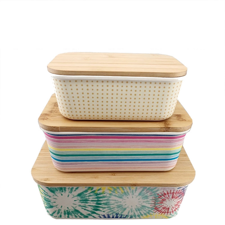 Good Quality Hot Selling Best Design Bamboo Fiber Food Lunch Box with Bamboo Lid