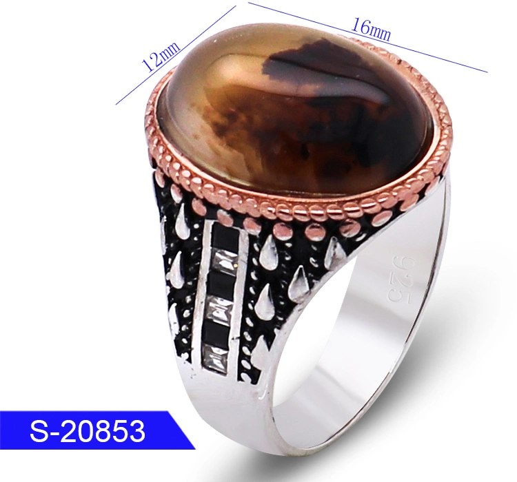 Wholesale/Supplier 925 Sterling Silver Fashion Jewelry Islamic Zirconia Stone Finger Ring for Man