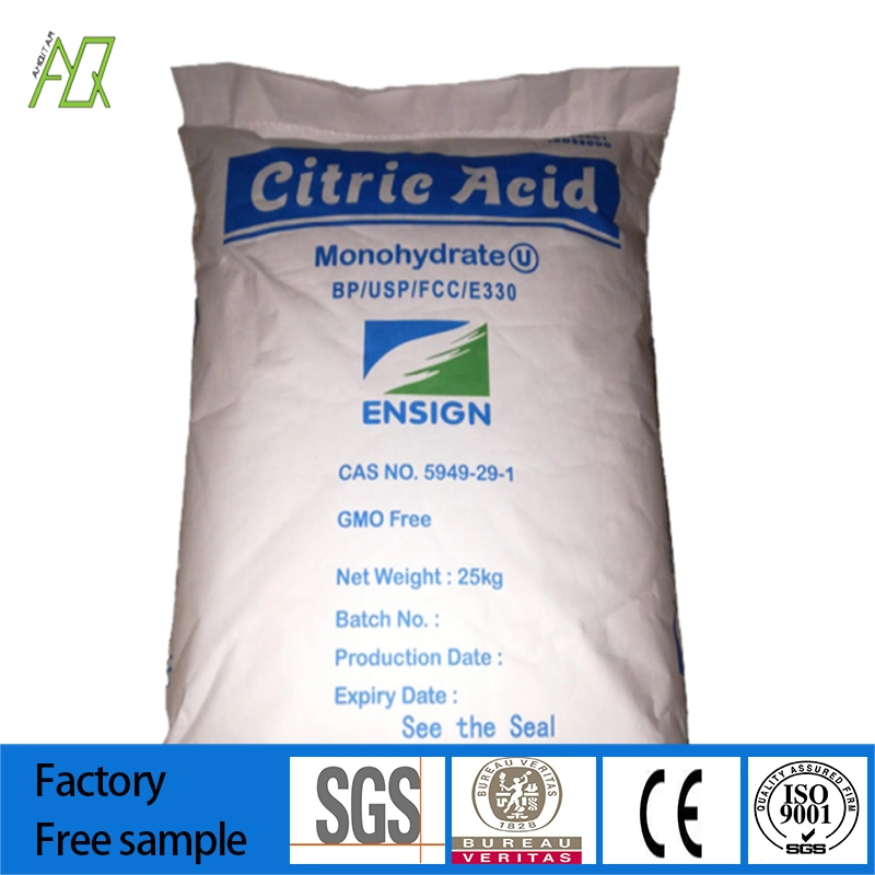 China Bolsa de 25kg Food Grade 30-100 Mesh monohidrato o ácido cítrico anhidro/Citrin/vitamina P/polvo de ácido del limón