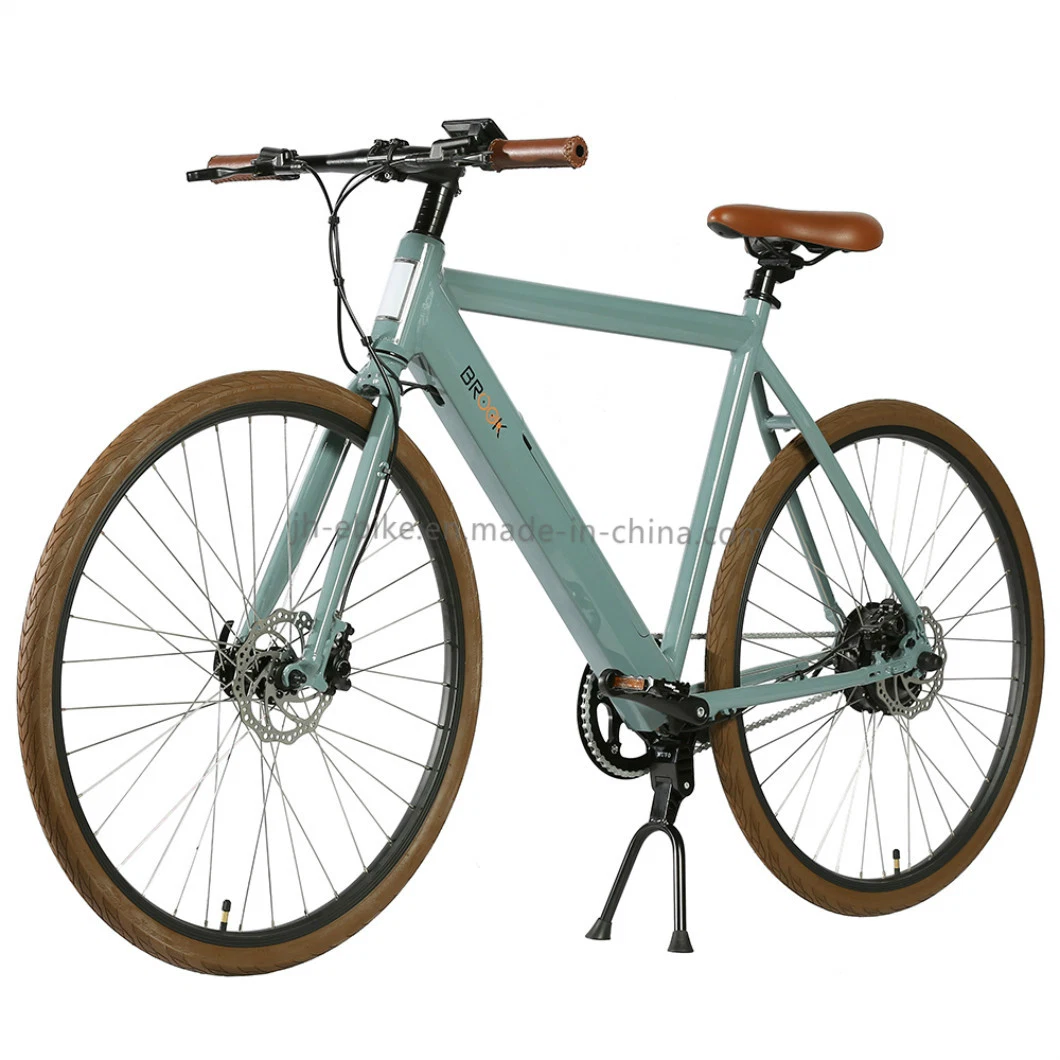 Bicicleta Elétrica Urbana de Alumínio Ultraleve para Cidade, Estilo Europeu para Homens Adultos, Aro 700c, Velocidade Única Fixa, Ebike.