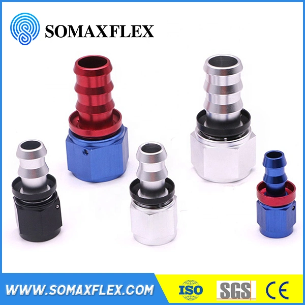 Red Blue Aluminum 45 90 Degree Swivel Female Premium An4 An6 An8 An10 An12 Push on Hose Ends Fittings