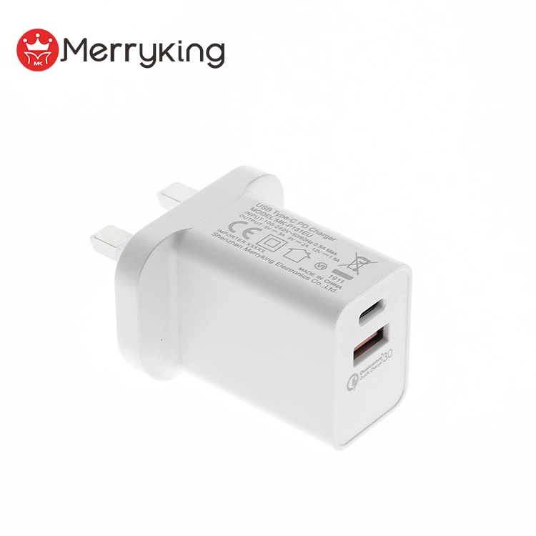 Mobile Phone Accessories USB Type C Pd 18W Fast Charging UK Plug Wall Mount Cell Phone Charger