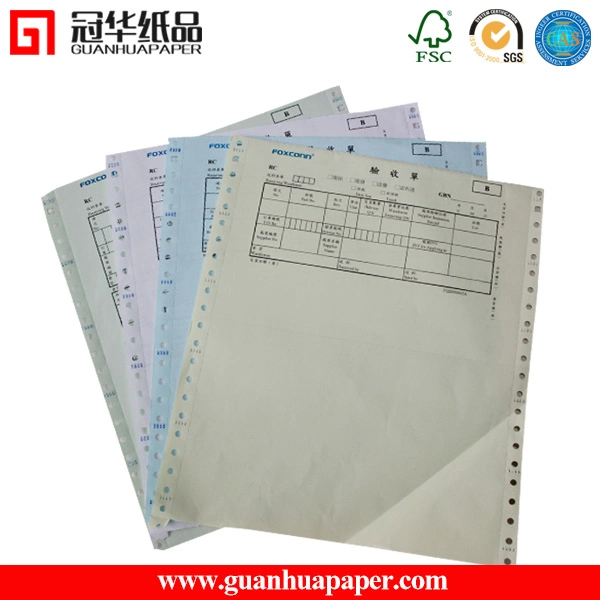 Hot Sell 1ply 2ply 3ply 4ply White or Color Computer Continuous Printing Office Form Carbonless Paper NCR