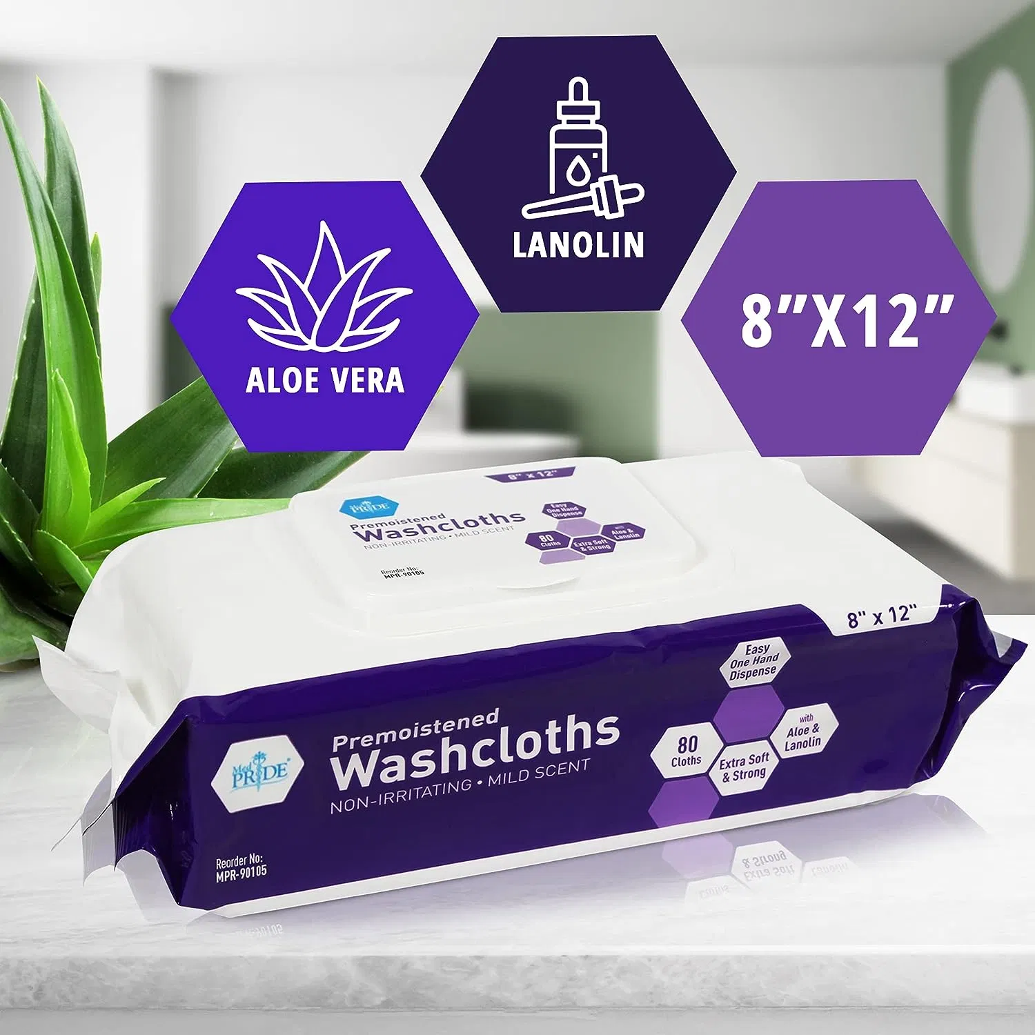 Disposable Premoistened Washcloths - Adult Cloth Wipes for Sensitive Skin Extra Soft Incontinence Wipes