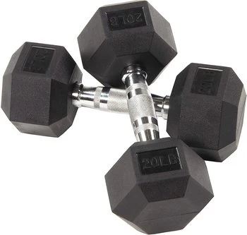 Wholesale/Supplier Fitness High quality/High cost performance  Black Hexagonal Rubber Coated Dumbbell