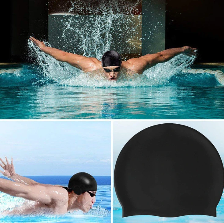 Deportes personalizado logotipo impreso nadar Hat Cap de natación silicona durable resistente al agua