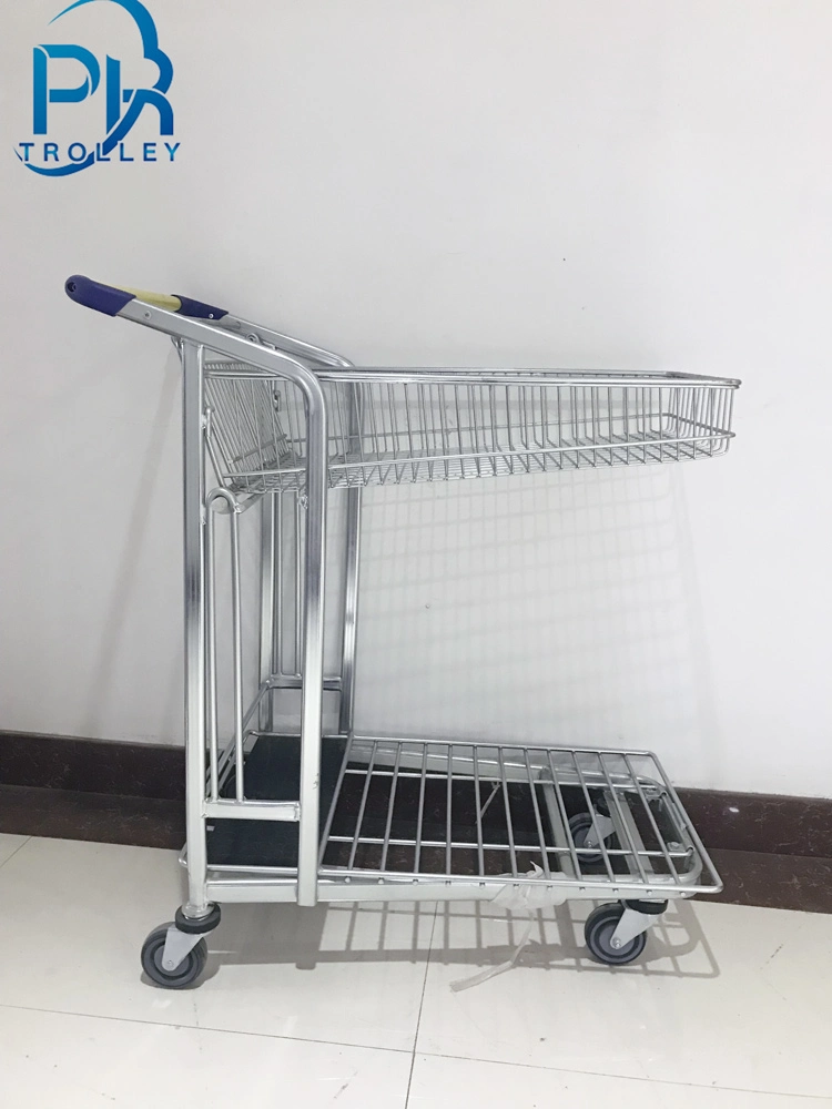 Weight Capacity Industrial Metal Luggage Hand Push Platform Trolley